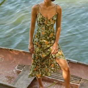 Reformation Embry Dress in Orange Grove